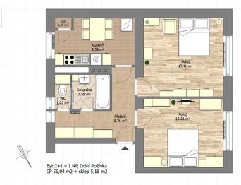 Prodej bytu 2+1 v osobním vlastnictví 62 m², Dolní Rožínka