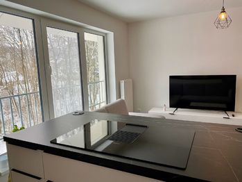 Moderní kuchyně - Prodej bytu 3+kk v osobním vlastnictví 69 m², Kunice