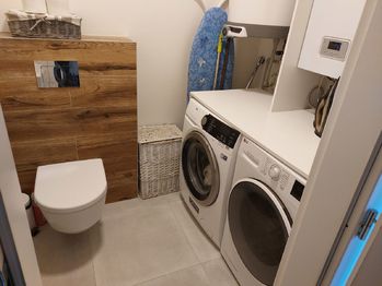 wc v prádelně - Prodej domu 102 m², Horní Beřkovice