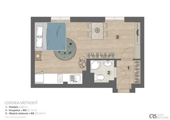 Pronájem bytu 1+kk v osobním vlastnictví 29 m², Kladno