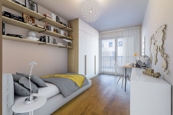 Studentský pokoj (vizualizace) - Prodej bytu 3+kk v osobním vlastnictví 84 m², Vrchlabí