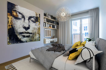 Ložnice (vizualizace) - Prodej bytu 3+kk v osobním vlastnictví 100 m², Vrchlabí