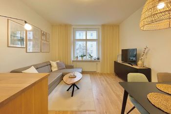 Obývací pokoj - Prodej bytu 2+kk v osobním vlastnictví 58 m², Praha 2 - Vinohrady