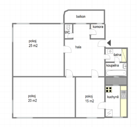 Pronájem bytu 3+1 v osobním vlastnictví 85 m², Praha 5 - Smíchov