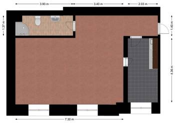 2D půdorys - Pronájem kancelářských prostor 58 m², Tábor