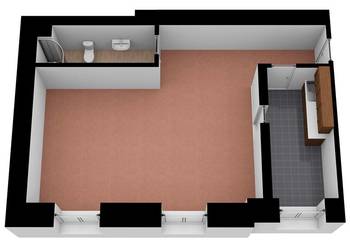 3D půdorys - Pronájem kancelářských prostor 58 m², Tábor