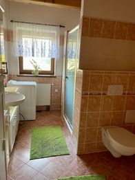Koupelna se sprchovým koutem a we - Prodej domu 100 m², Rožnov pod Radhoštěm