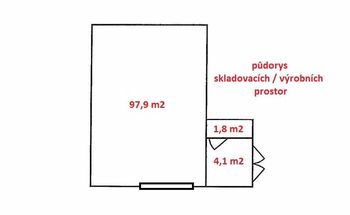 rozložení prostoru ... - Pronájem skladovacích prostor 104 m², Havlíčkův Brod