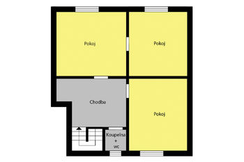 orientační půdorys patro - Prodej domu 150 m², Velim