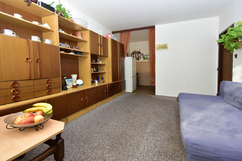 Obývací pokoj s kuchyňským koutem.  - Prodej bytu 2+kk v družstevním vlastnictví 40 m², Neratovice