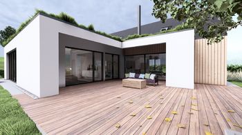 vizualizace rodinného domu s terasou 2 - Prodej pozemku 4084 m², Nový Šaldorf-Sedlešovice