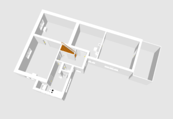 Půdorys 3D - Prodej domu 86 m², Praha 9 - Horní Počernice