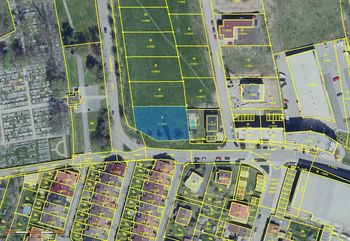 Katastrální mapa + ortofoto - Prodej pozemku 1101 m², Benešov