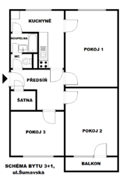 Prodej bytu 3+1 v osobním vlastnictví 72 m², Šumperk