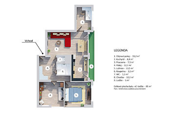 Prodej bytu 4+1 v osobním vlastnictví 76 m², Kladno
