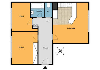 orientační plánek - Pronájem bytu 3+kk v osobním vlastnictví 63 m², Roztoky