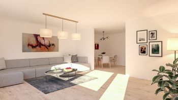 Vizualizace - obývací pokoj po případné rekonstrukci - Prodej domu 180 m², Neveklov