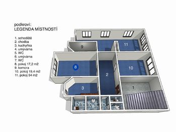plánek s rozměry - Pronájem kancelářských prostor 100 m², Jablonec nad Nisou