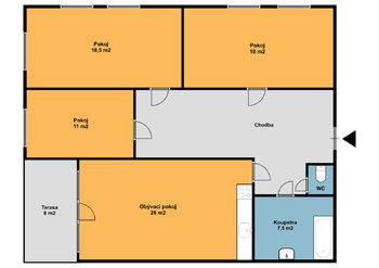 Orientační plánek - Pronájem bytu 4+kk v osobním vlastnictví 102 m², Holubice