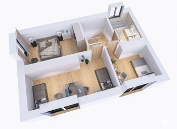 3D půdorys_patro - Prodej domu 110 m², Mukařov