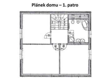 Půdorys domu - 1. patro - Pronájem domu 160 m², Horoměřice