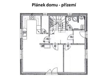 Půdorys domu - přízemí - Pronájem domu 160 m², Horoměřice