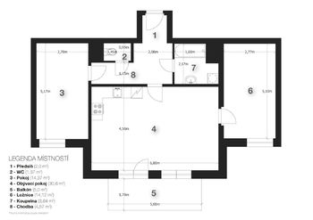 Prodej bytu 3+kk v osobním vlastnictví 74 m², Jinočany