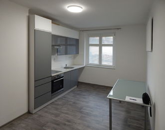 Obývací pokoj s linkou - Pronájem bytu 1+1 v osobním vlastnictví 41 m², Rakovník