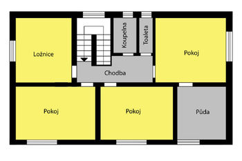 2.NP půdorys - Prodej domu 293 m², Zadní Třebaň