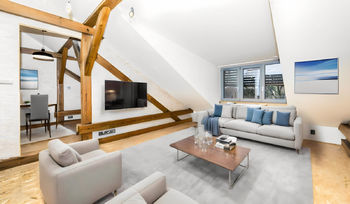 Vizualizace obývací pokoje - Prodej bytu 2+kk v osobním vlastnictví 48 m², Ústí nad Labem