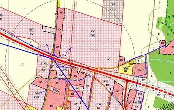 Výřez územního plánu - koordinační výkres - Prodej pozemku 1706 m², Tichá
