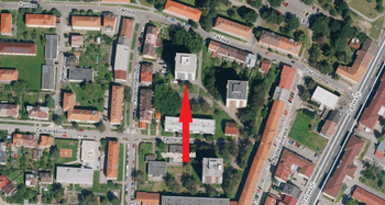 letecká mapa - Pronájem bytu 1+1 v osobním vlastnictví 48 m², České Budějovice