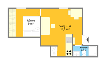 Pronájem bytu 2+kk v osobním vlastnictví 31 m², Brno