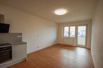 obývací pokoj s kuch.koutem - Pronájem bytu 2+kk v osobním vlastnictví 53 m², České Budějovice