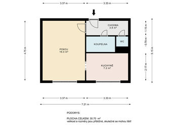 Prodej bytu 1+1 v osobním vlastnictví 34 m², Beroun