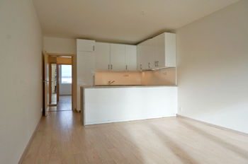 Obývací pokoj s kuchyňským koutem - Pronájem bytu 3+kk v osobním vlastnictví 62 m², Brno
