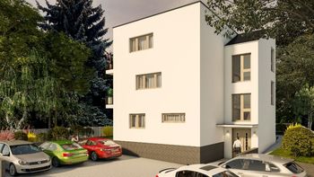vizualizace možné stavby bytového domu - Prodej pozemku 630 m², Kostelec nad Černými lesy