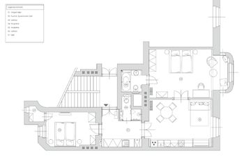 Plánek bytu - Pronájem bytu 3+kk v osobním vlastnictví 77 m², Praha 2 - Nové Město