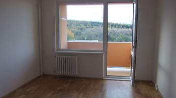 výhled z bytu na Říčanský les - Pronájem bytu 2+1 v osobním vlastnictví 62 m², Říčany 