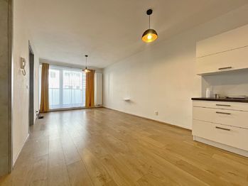 obývací pokoj s kuchyní - Pronájem bytu 2+kk v osobním vlastnictví 60 m², České Budějovice