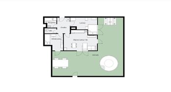 Plánek bytu - Prodej bytu 3+kk v osobním vlastnictví 61 m², Milovice