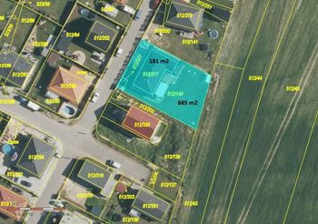 katastrální mapa - Prodej domu 140 m², Srubec