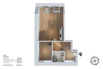 Prodej bytu 2+kk v osobním vlastnictví 49 m², Bobnice