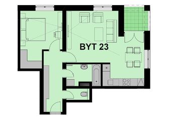 Pronájem bytu 2+kk v osobním vlastnictví 55 m², Chrudim