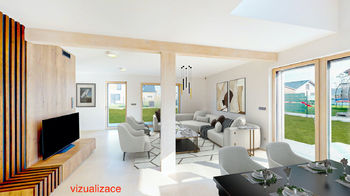 obývací pokoj (vizualizace) - Prodej domu 175 m², Pardubice