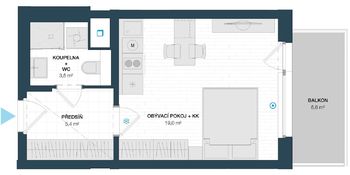 Pronájem bytu 1+kk v osobním vlastnictví 33 m², Praha 9 - Hloubětín