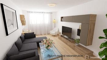 Obývací pokoj - Prodej bytu 2+1 v osobním vlastnictví, Chodov
