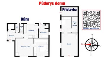Půdorys - Prodej domu 77 m², Hrobce