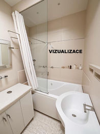Vizualizace koupelna - Prodej bytu 4+kk v osobním vlastnictví 81 m², Kladno