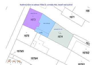 katastrální mapa - Prodej domu 150 m², Veselí nad Lužnicí